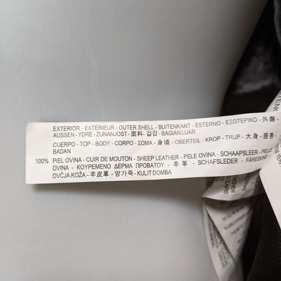 ZARA WOMAN Leather Handkerchief Hem Draped Leather Moto Jacket XS - Picture 5 of 6